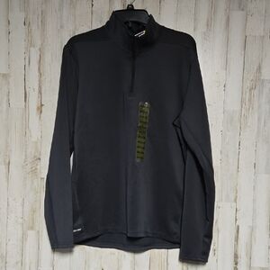 Men's Layer 8 Black Circular Knit Quarter-Zip